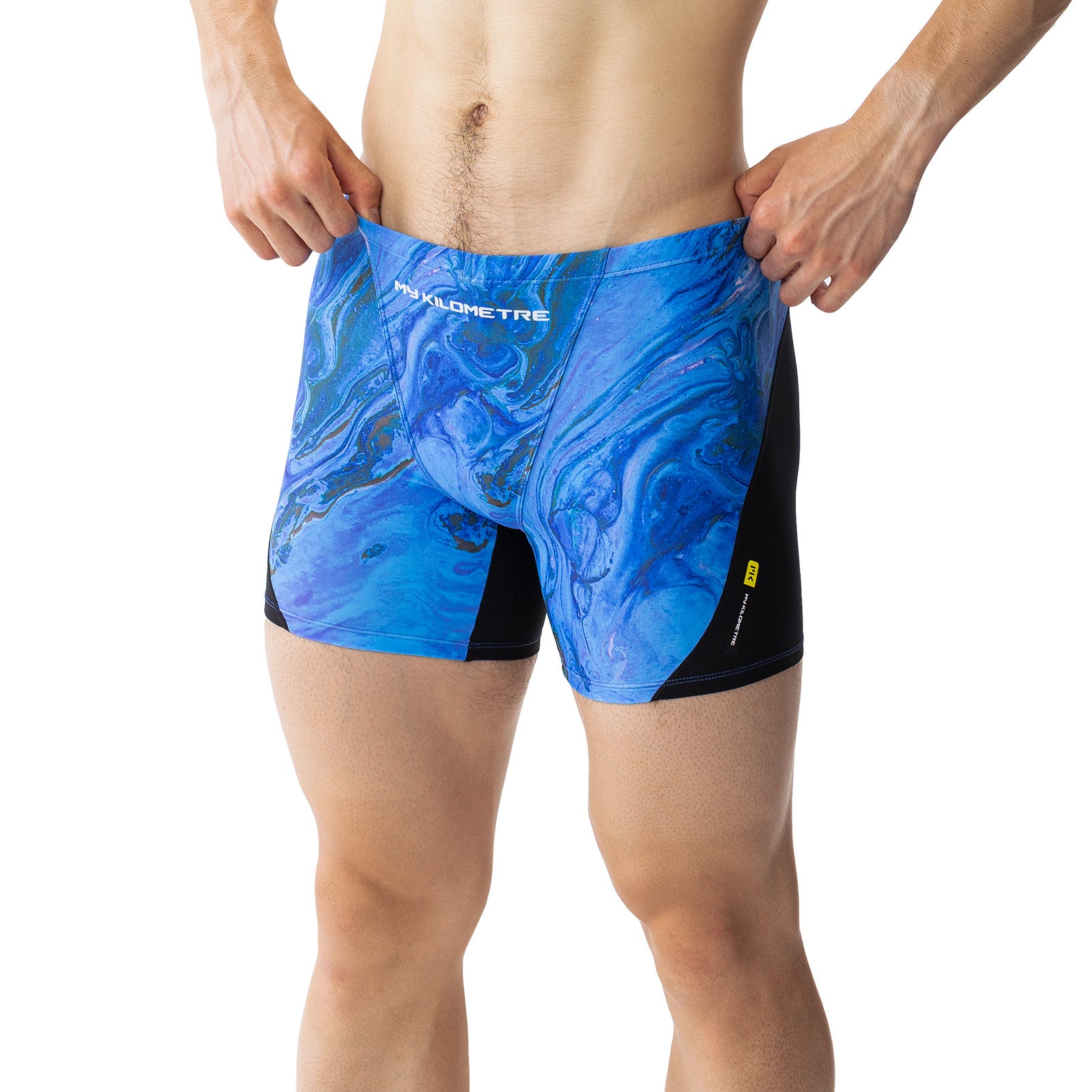 MY KILOMETRE Men's Square Leg Athletic Swim Jammers