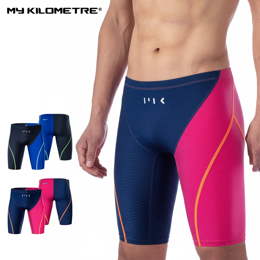 MY KILOMETRE Men's Chlorine Resistant Racing Swim Jammers
