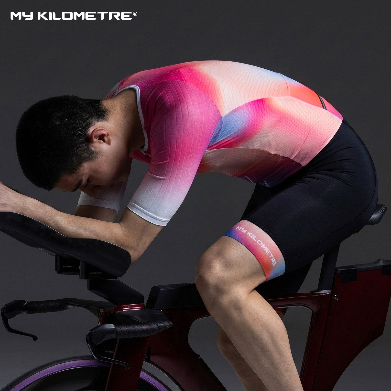 MY KILOMETRE Men's Short Sleeve Woven Tri Suit – Breathable Race Suit