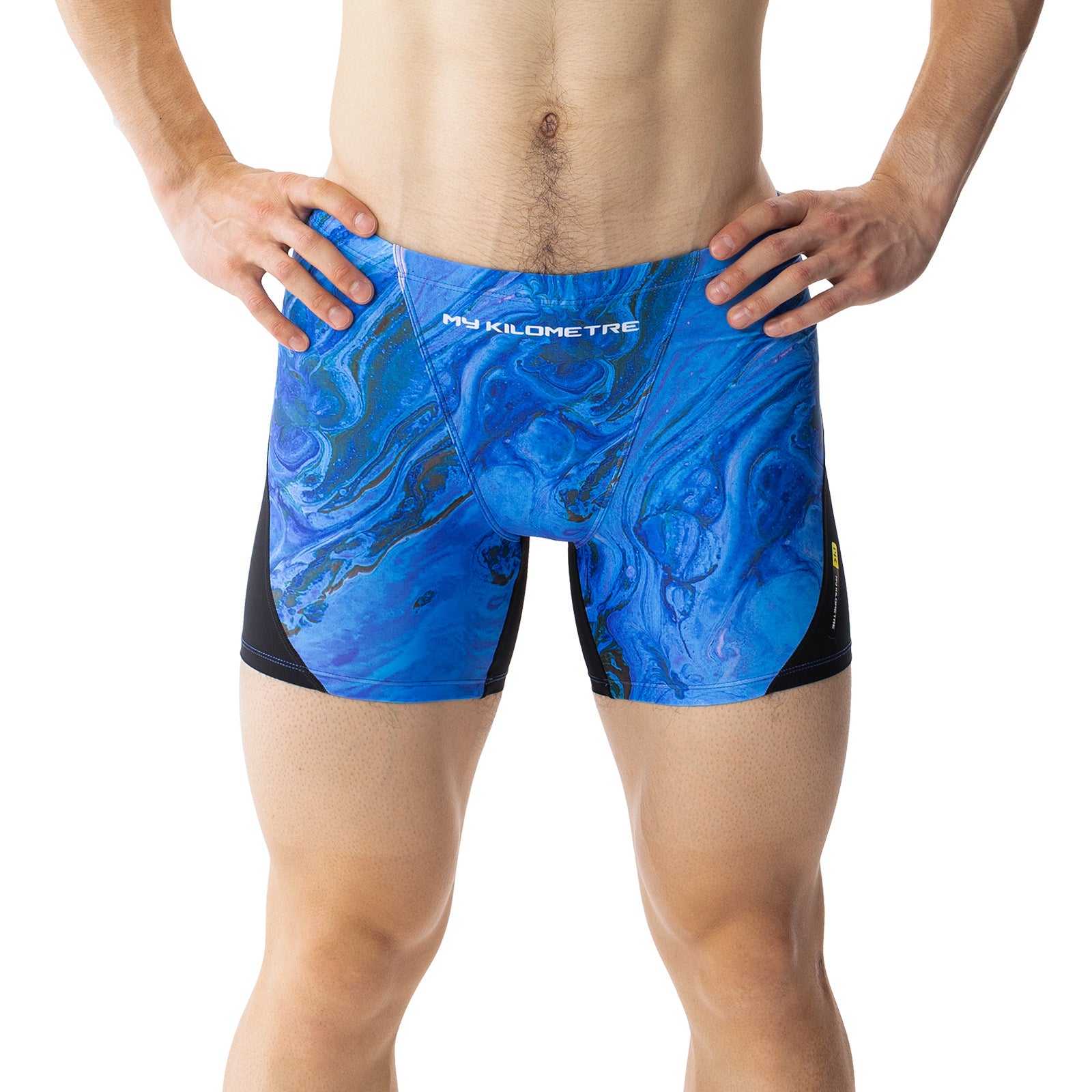 MY KILOMETRE Men's Square Leg Athletic Swim Jammers