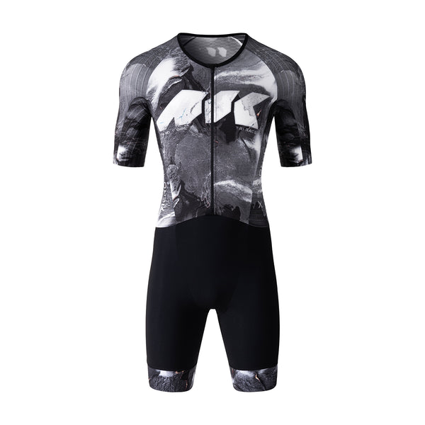 MY KILOMETRE Men's Short Sleeve Woven Triathlon Suit