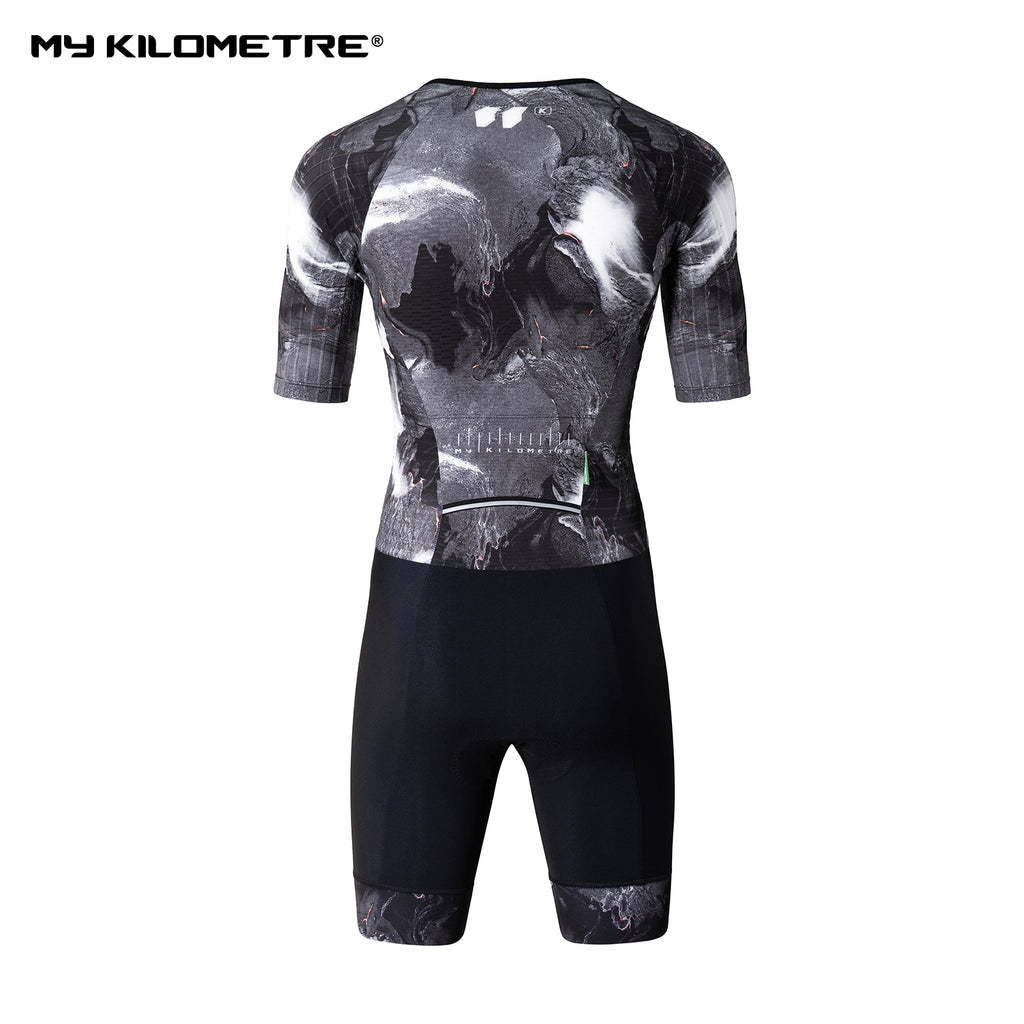 MY KILOMETRE Men's Short Sleeve Woven Triathlon Suit