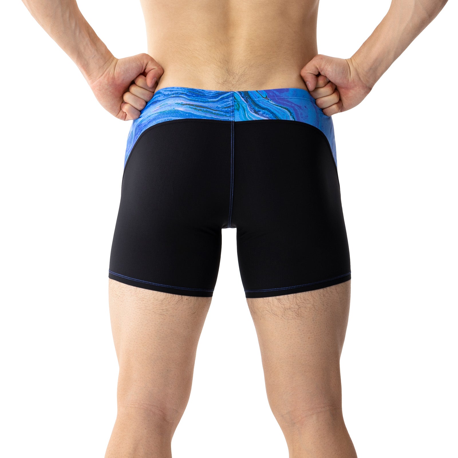 MY KILOMETRE Men's Square Leg Athletic Swim Jammers