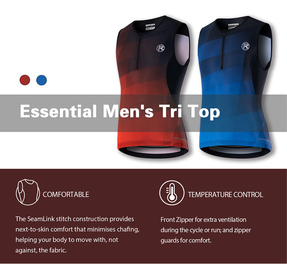 MY KILOMETRE Men’s Sleeveless Triathlon Top